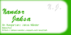 nandor jaksa business card