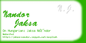 nandor jaksa business card